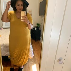 Plus size, mustard maxi dress